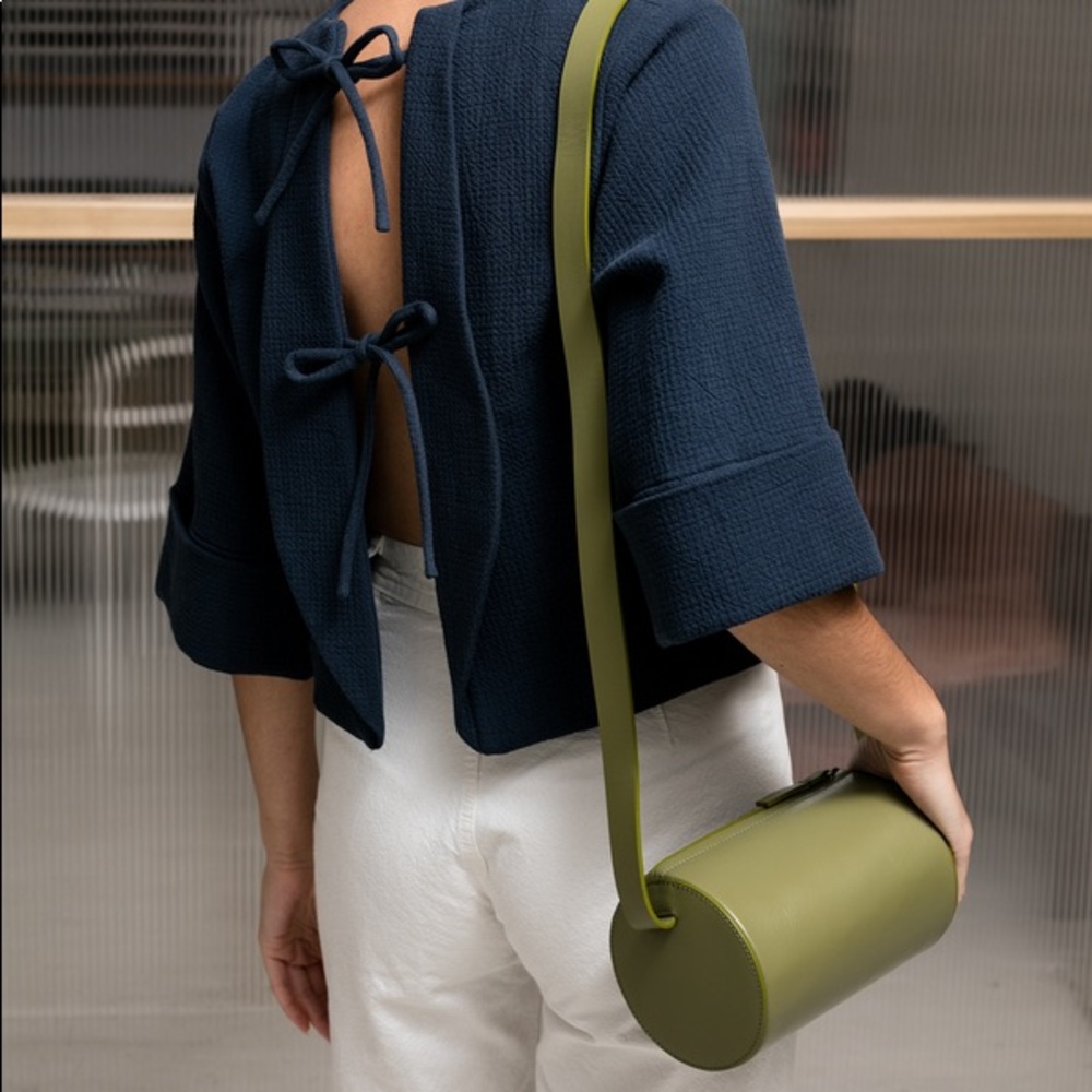 BUILDING BLOCK Cylinder Sling Bag in Olive